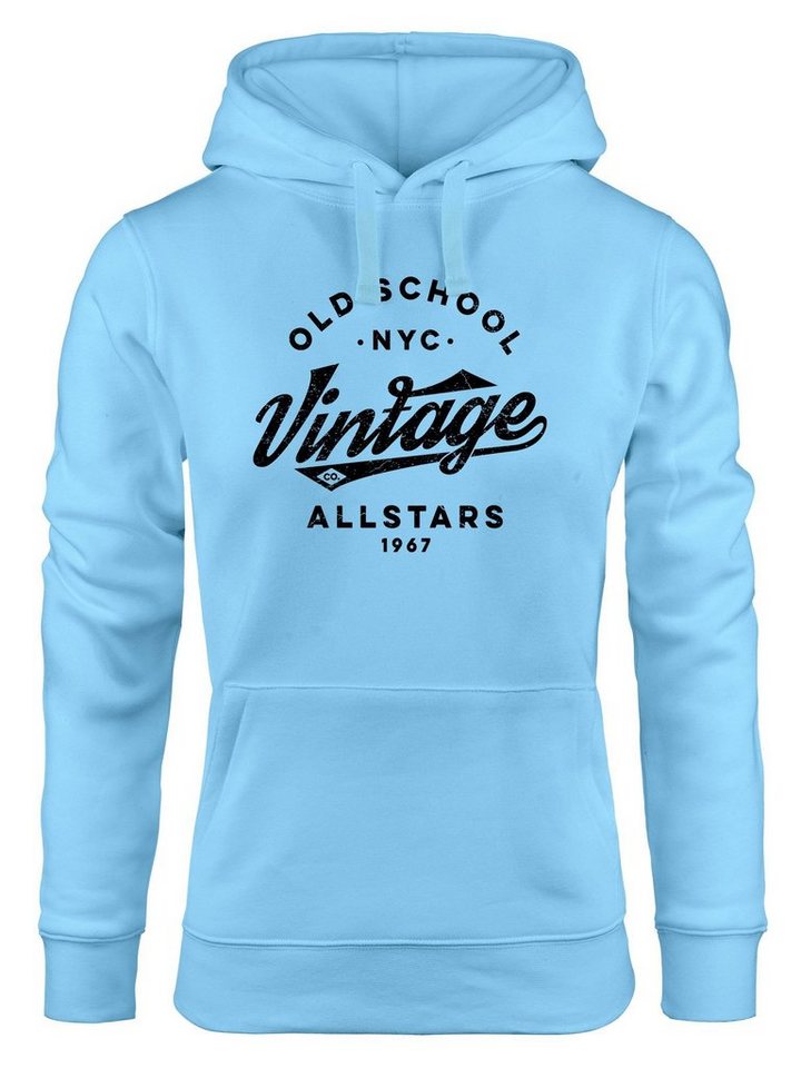 Neverless Hoodie Hoodie Damen College Style Schriftzug Oldschool Vintage Allstars Kapuzen-Pullover Fashion Streetstyle Neverless® von Neverless