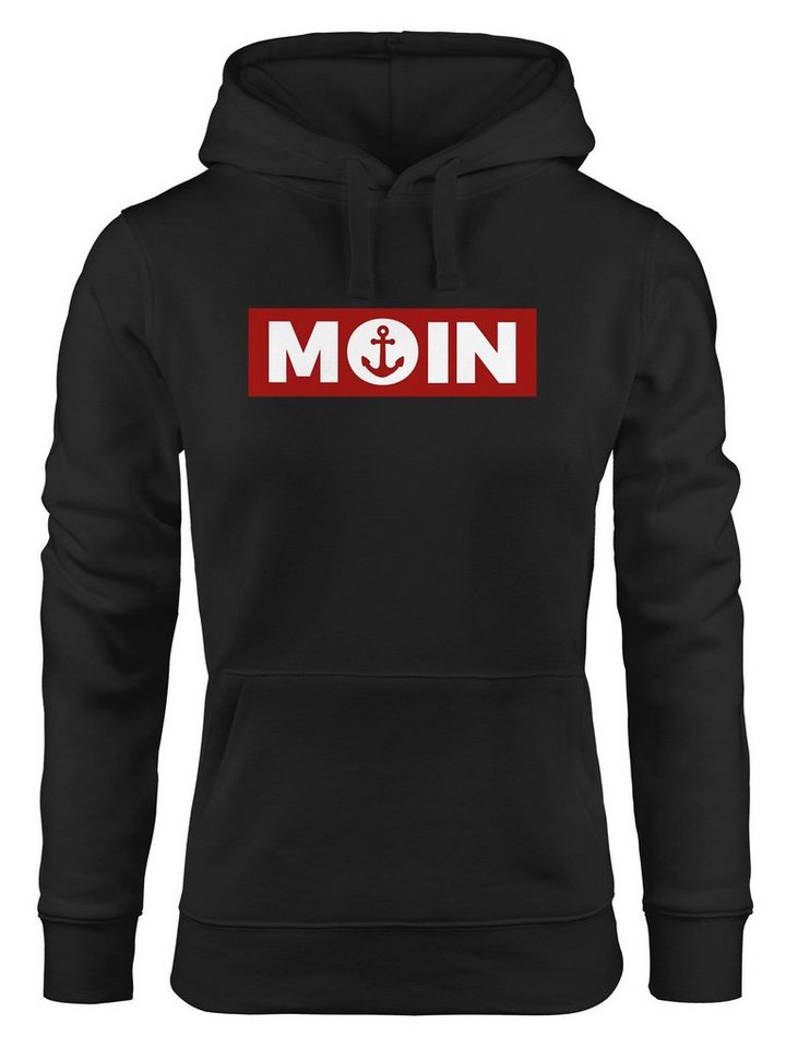 Neverless Hoodie Hoodie Damen Moin norddeutsch Morgen Anker Print Aufdruck Kapuzen-Pullover Frauen Fashion Streetstyle Neverless® von Neverless