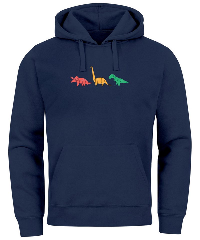 Neverless Hoodie Hoodie Herren Dinosaurier Aufdruck Polygon Tiere Geometric Print von Neverless