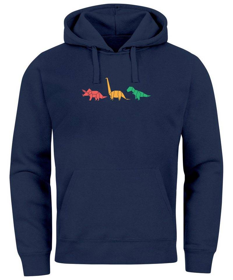 Neverless Hoodie Hoodie Herren Dinosaurier Aufdruck Polygon Tiere Geometric Print von Neverless