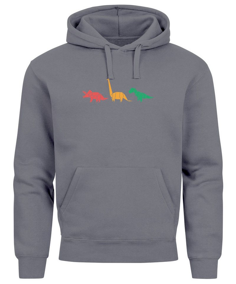 Neverless Hoodie Hoodie Herren Dinosaurier Aufdruck Polygon Tiere Geometric Print von Neverless