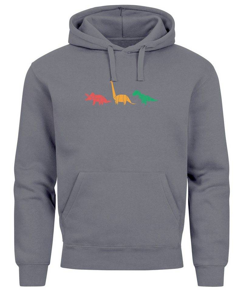 Neverless Hoodie Hoodie Herren Dinosaurier Aufdruck Polygon Tiere Geometric Print von Neverless