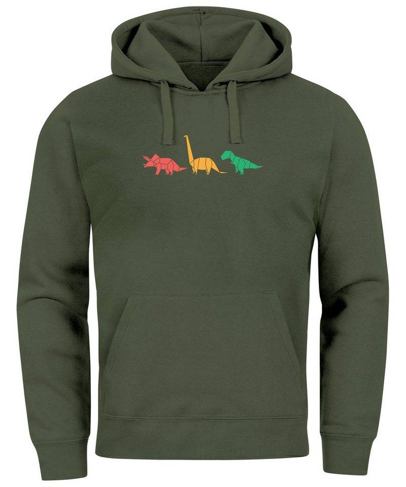 Neverless Hoodie Hoodie Herren Dinosaurier Aufdruck Polygon Tiere Geometric Print von Neverless