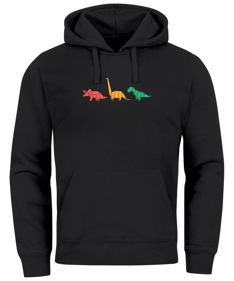 Neverless Hoodie Hoodie Herren Dinosaurier Aufdruck Polygon Tiere Geometric Print von Neverless