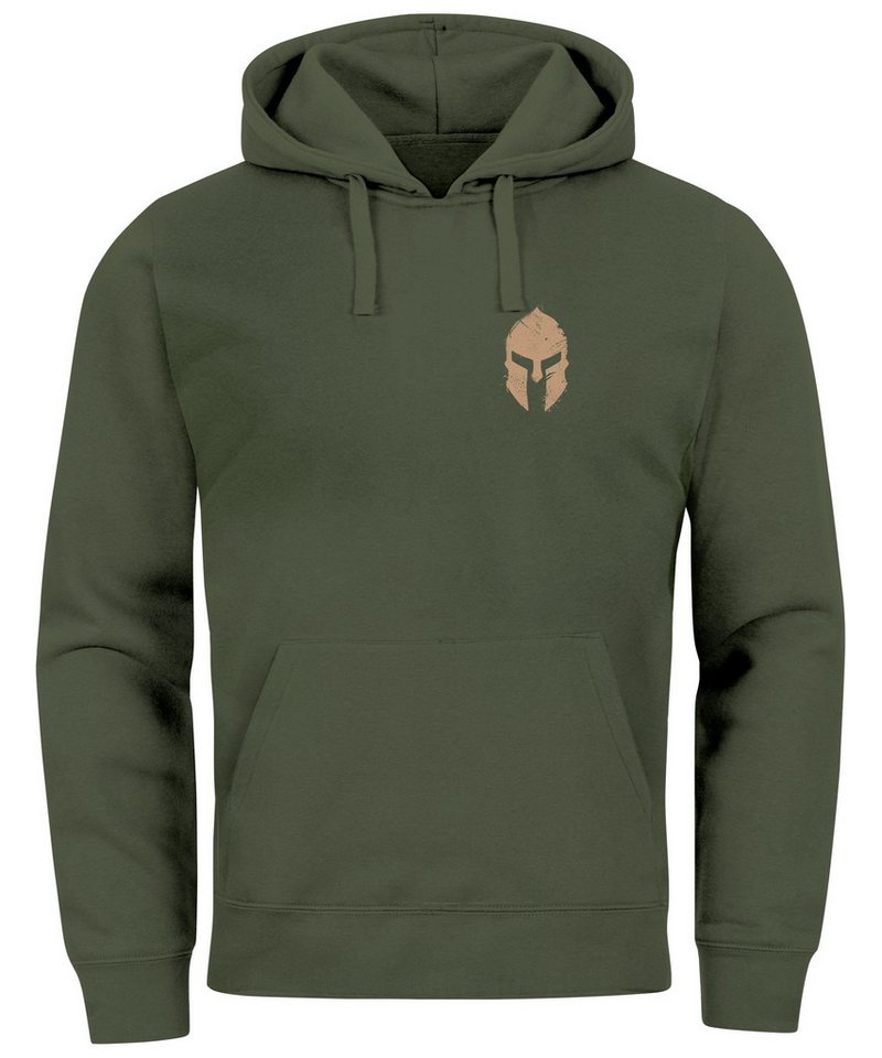 Neverless Hoodie Hoodie Herren Logo Print Sparta-Helm Spartaner Gladiator Krieger Warri von Neverless