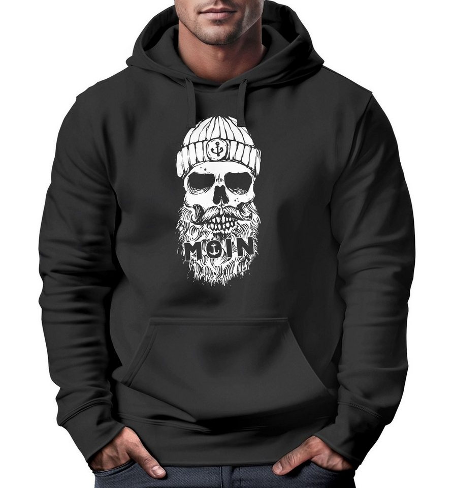 Neverless Hoodie Hoodie Herren Moin Totenkopf Anker Skull Kapuzen-Pullover Männer von Neverless