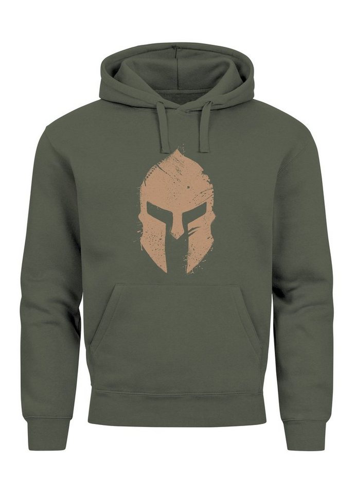 Neverless Hoodie Hoodie Herren Print Sparta-Helm Aufdruck Gladiator Krieger Warrior Spa von Neverless