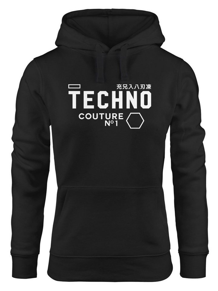 Neverless Hoodie Techno Kapuzen-Pullover Hoodie Damen Neverless® von Neverless