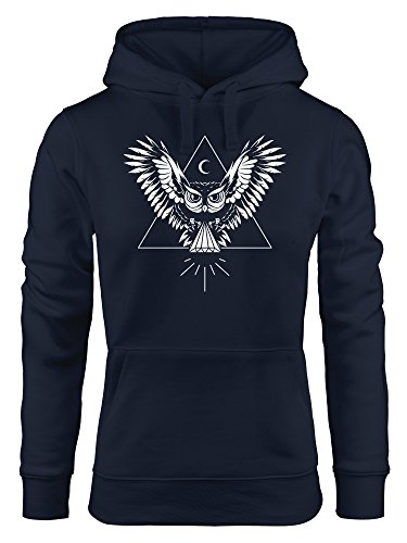 Neverless Kapuzenpullover Damen Eule Hoodie Navy M von Neverless