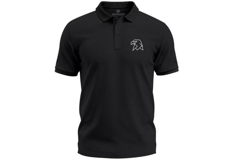 Neverless Poloshirt Poloshirt Herren Adler Tierlogo im Polygon-Stil – Kurzarm Polo Sommer mit Print von Neverless