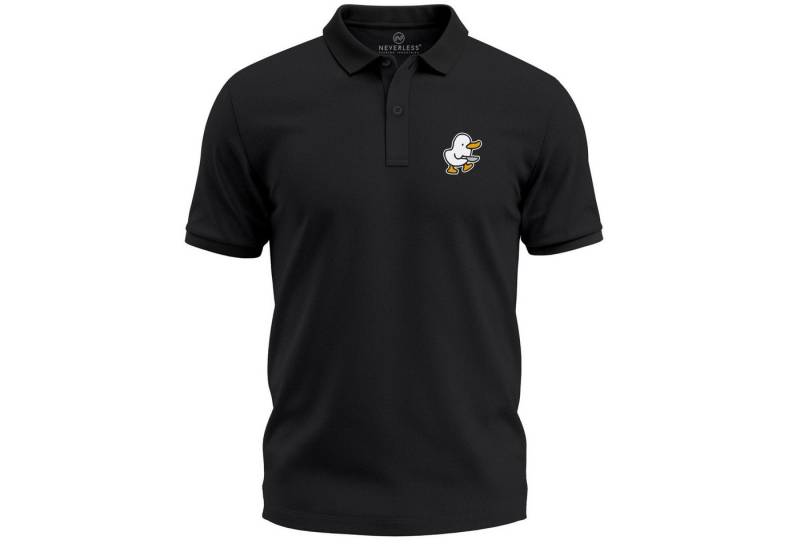 Neverless Poloshirt Poloshirt Herren mit Aufdruck Ente Lustig– Kurzarm Polo Sommer Casual mit Print von Neverless