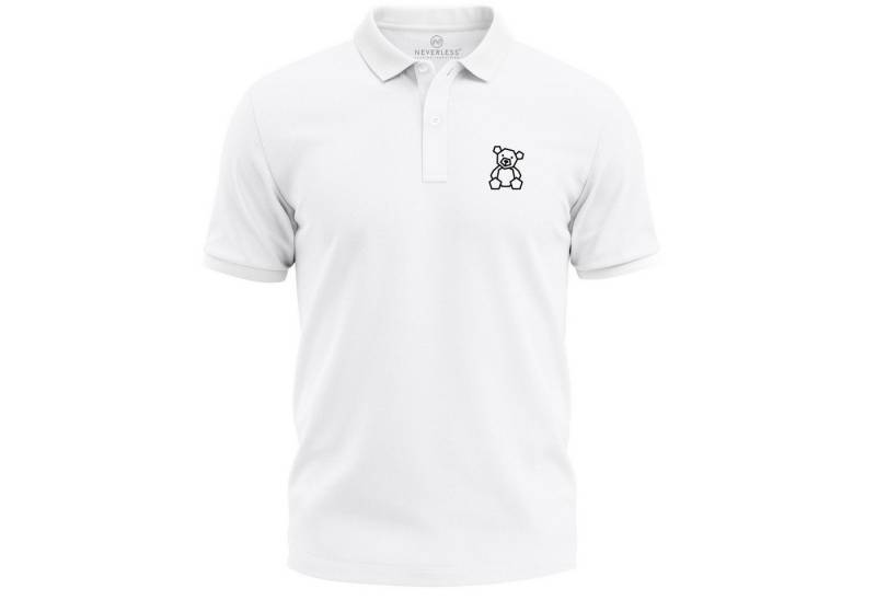 Neverless Poloshirt Poloshirt Herren mit Grafik Print Geometrisches Teddy Design Kurzarm mit Print von Neverless