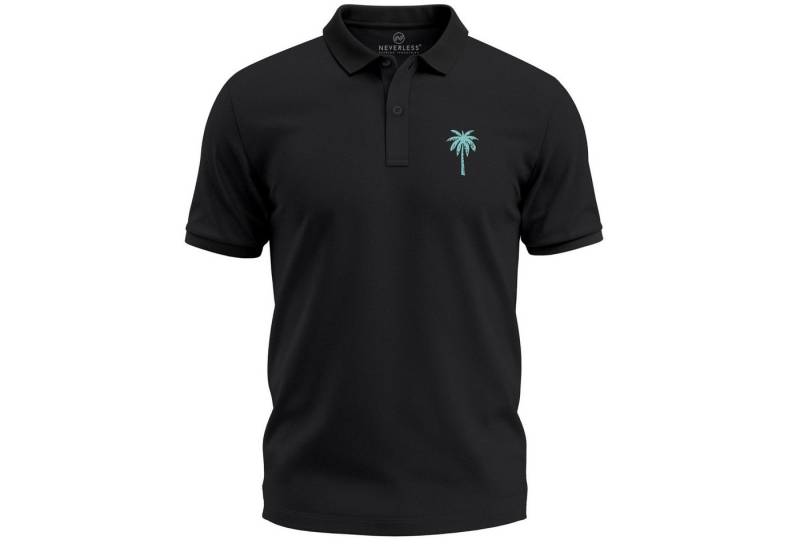 Neverless Poloshirt Poloshirt Herren mit Palmen-Logo Kurzarm Polo Sommer Casual Look mit Print Neverless Poloshirt Poloshirt Herren mit Palmen-Logo Kurzarm Polo Sommer Casual Look mit Print von Neverless