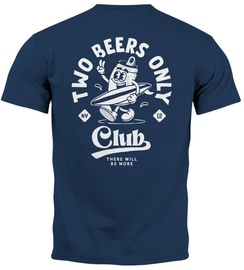 Neverless Print-Shirt Backprint T-Shirt Herren Bier Spruch Motivprint Comicstil Sommer mit Print von Neverless