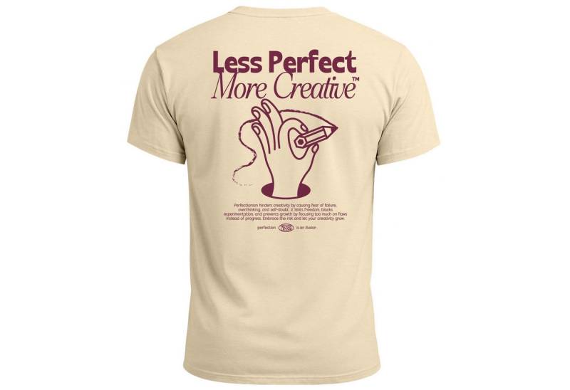Neverless Print-Shirt Backprint TShirt Herren Less Perfect More Creative Printshirt mit Print von Neverless