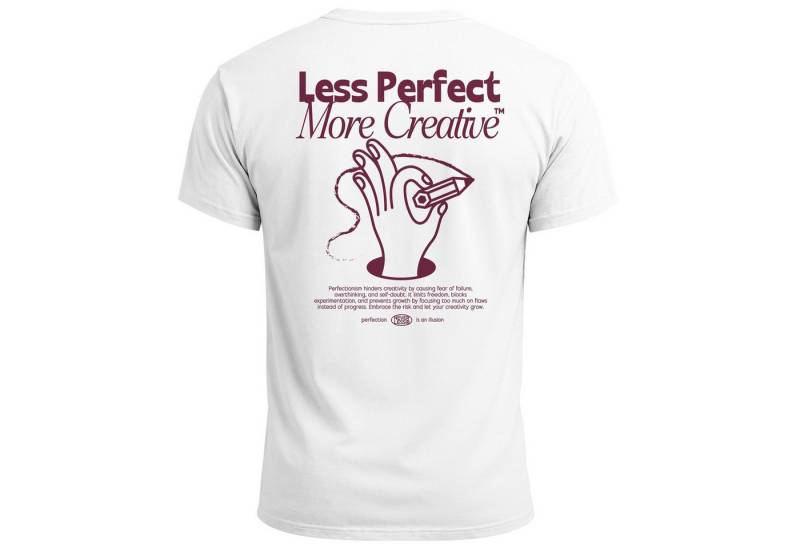 Neverless Print-Shirt Backprint TShirt Herren Less Perfect More Creative Printshirt mit Print Neverless Print-Shirt Backprint TShirt Herren Less Perfect More Creative Printshirt mit Print von Neverless