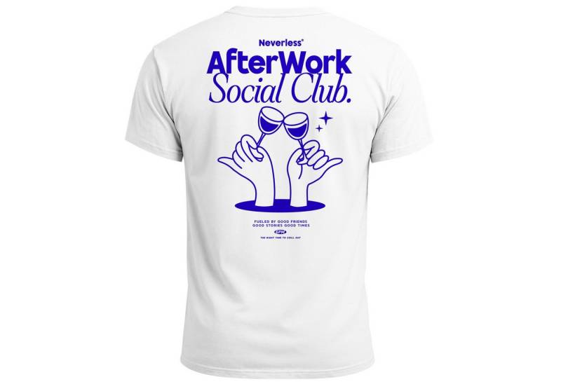 Neverless Print-Shirt Backprint TShirt Herren Printshirt Baumwolle Aufdruck After Work mit Print von Neverless