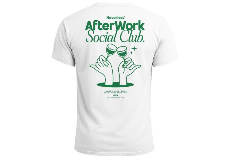 Neverless Print-Shirt Backprint TShirt Herren Printshirt Baumwolle Aufdruck After Work mit Print von Neverless