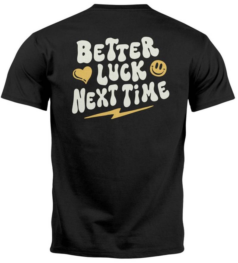 Neverless Print-Shirt Backprint TShirt Herren Spruch Better Luck Next Time Slogan Schrift mit Print Neverless Print-Shirt Backprint TShirt Herren Spruch Better Luck Next Time Slogan Schrift mit Print von Neverless