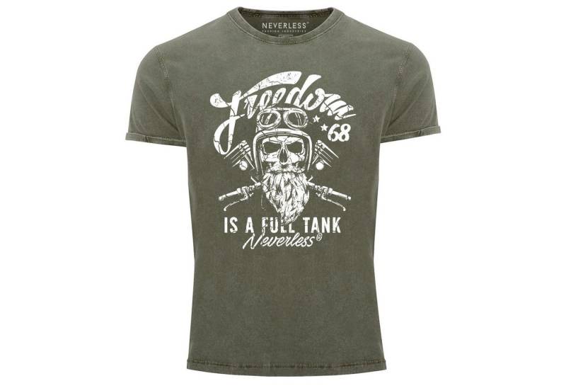Neverless Print-Shirt Cooles Angesagtes Herren T-Shirt Vintage Shirt Biker Spruch Motiv mit Print von Neverless