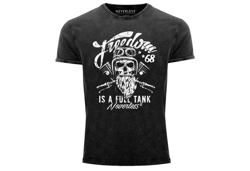 Neverless Print-Shirt Cooles Angesagtes Herren T-Shirt Vintage Shirt Biker Spruch Motiv mit Print von Neverless