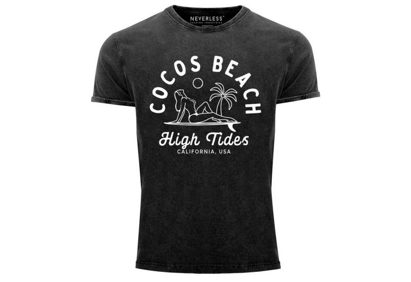 Neverless Print-Shirt Cooles Angesagtes Herren T-Shirt Vintage Shirt Line Art Outline Cocos mit Print von Neverless