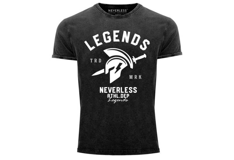 Neverless Print-Shirt Cooles Angesagtes Herren T-Shirt Vintage Shirt Sparta Gym Athletics mit Print von Neverless