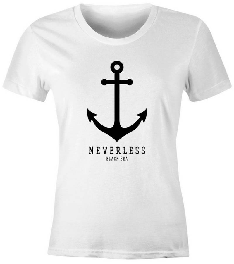 Neverless Print-Shirt Damen T-Shirt Anker Nautical Sailor Segeln Slim Fit Neverless® mit Print von Neverless