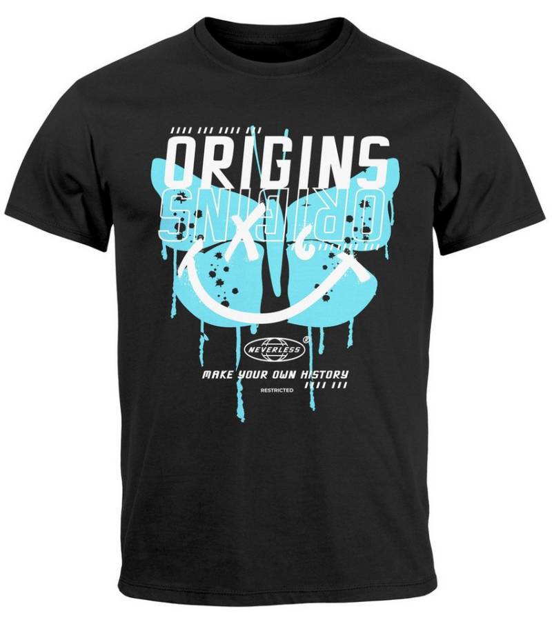 Neverless Print-Shirt Herren T-Shirt Aufdruck Schmetterling Butterfly Make your own History mit Print von Neverless