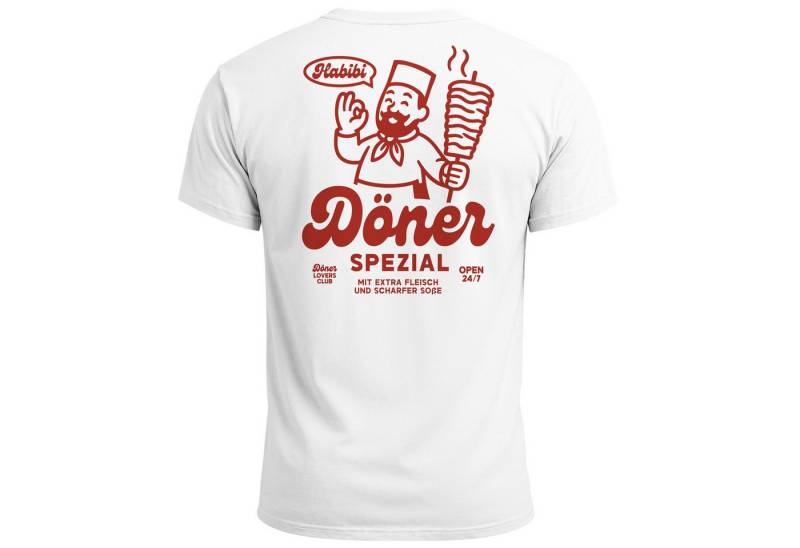 Neverless Print-Shirt Herren T-Shirt Backprint Döner Spezial Funshirt mit witzigem Kebab mit Print von Neverless