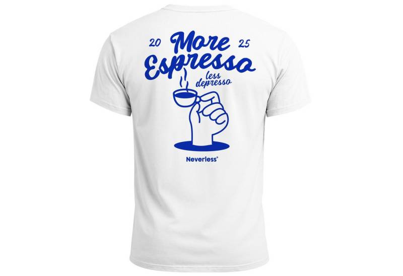 Neverless Print-Shirt Herren T-Shirt Backprint More Espresso Kaffeeliebhaber Grafikshirt mit Print von Neverless