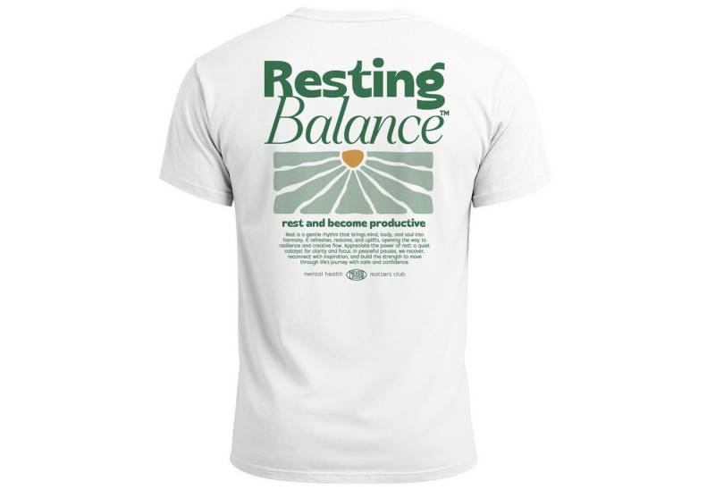 Neverless Print-Shirt Herren T-Shirt Backprint Resting Balance Mental Health Matters Club mit Print von Neverless