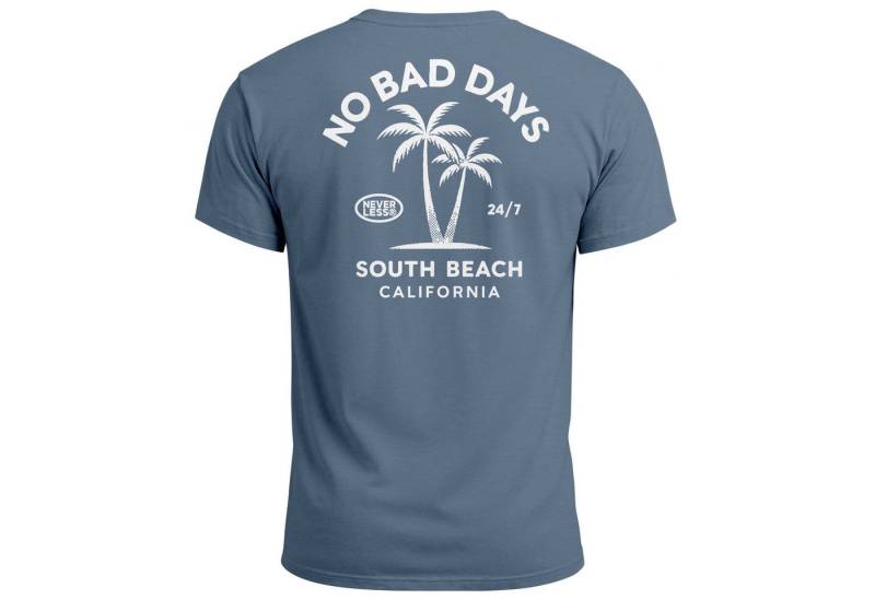 Neverless Print-Shirt Herren T-Shirt Backprint Sommer Grafikshirt mit Palmen Printshirt mit Print von Neverless