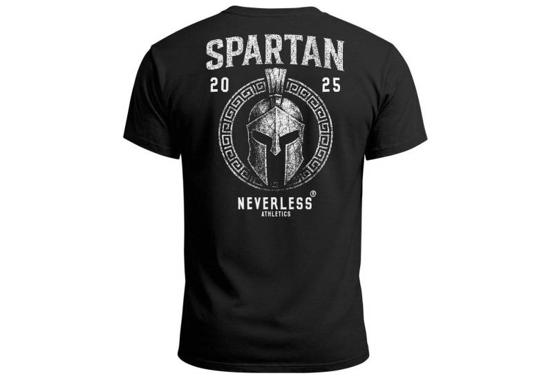Neverless Print-Shirt Herren T-Shirt Backprint Sparta Helm Krieger Fitness Training & mit Print Neverless Print-Shirt Herren T-Shirt Backprint Sparta Helm Krieger Fitness Training & mit Print von Neverless