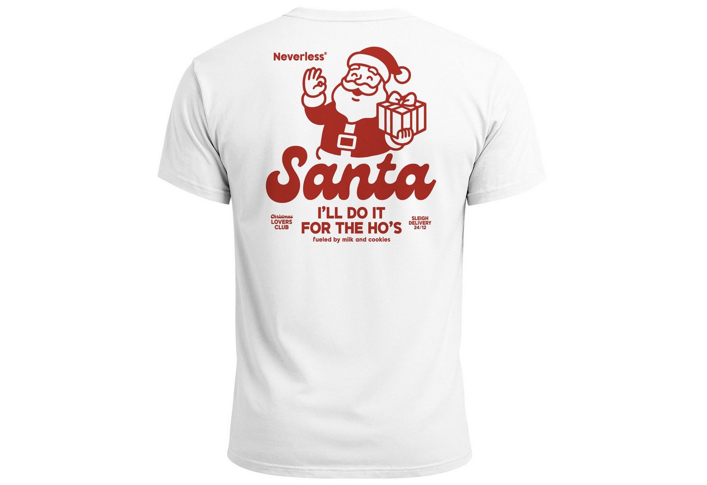 Neverless Print-Shirt Herren T-Shirt Backprint Weihnachten Retro Santa Claus Fashion mit Print von Neverless