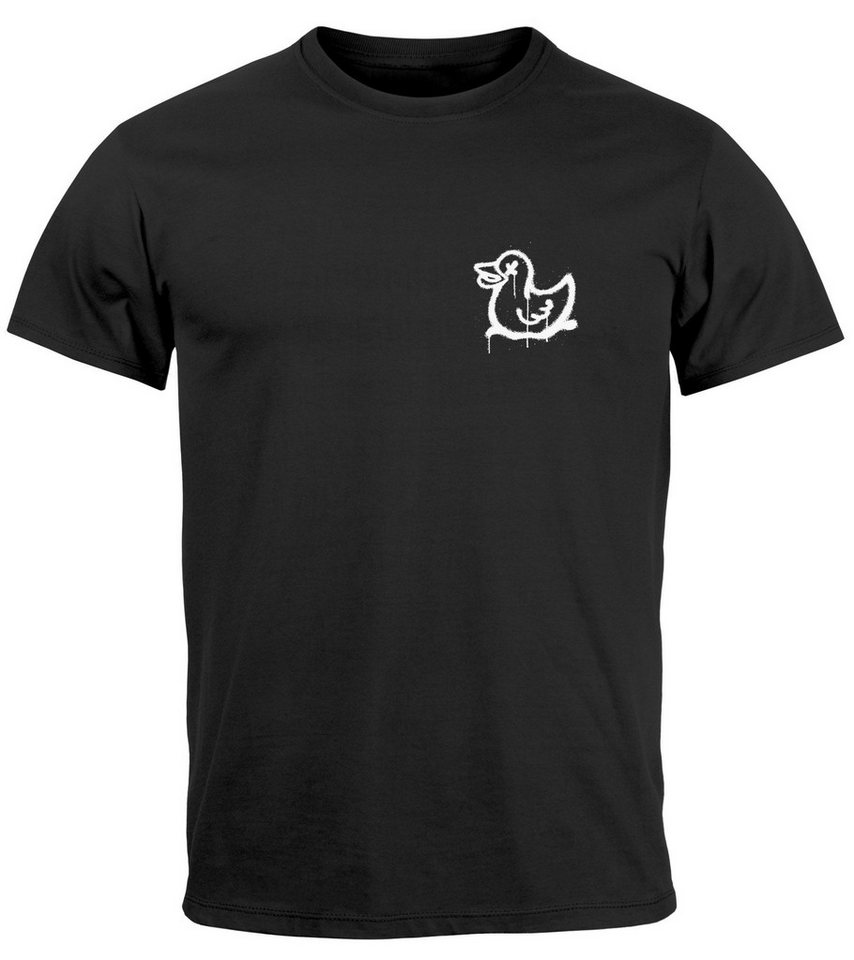 Neverless Print-Shirt Herren T-Shirt Drippy Duck Ente Graffiti Style Printshirt Fashion mit Print Neverless Print-Shirt Herren T-Shirt Drippy Duck Ente Graffiti Style Printshirt Fashion mit Print von Neverless