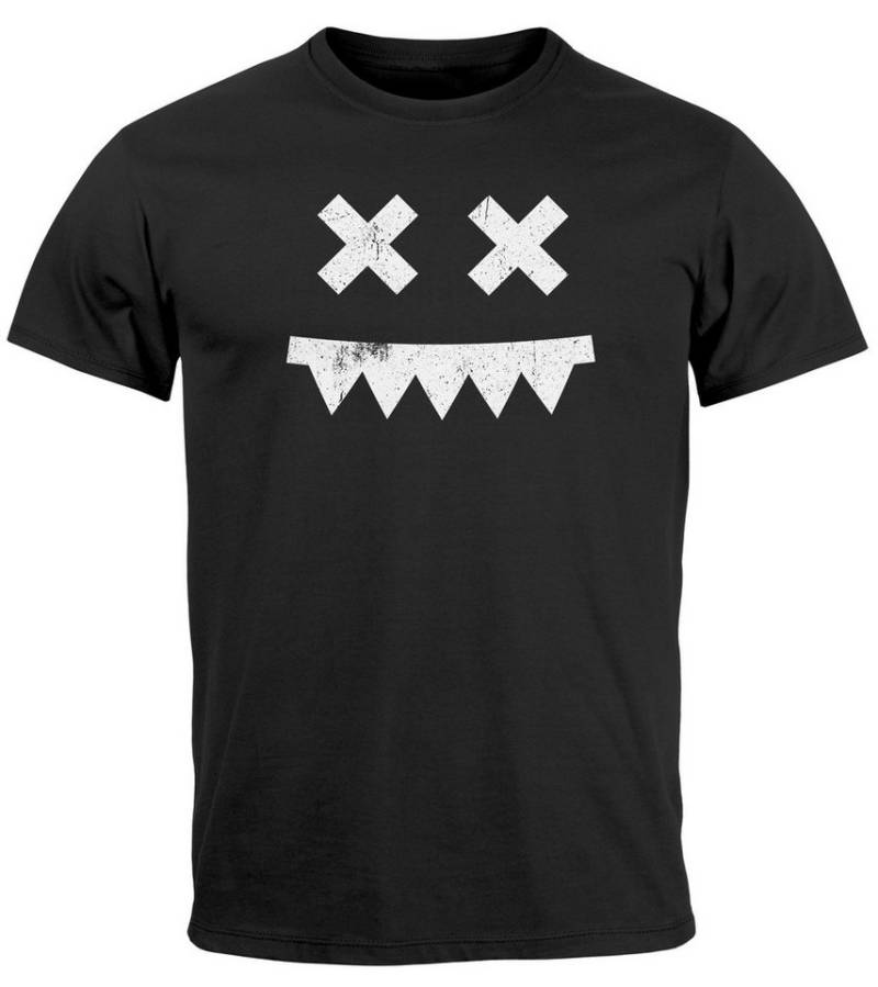 Neverless Print-Shirt Herren T-Shirt Frontprint Smile Smiling Face Techwear Trend Fashion mit Print von Neverless