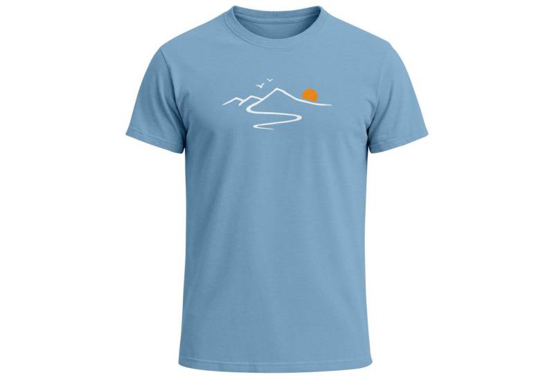 Neverless Print-Shirt Herren T-Shirt Frontprint minimalistische Berg-Grafik Outdoor Fashion mit Print von Neverless