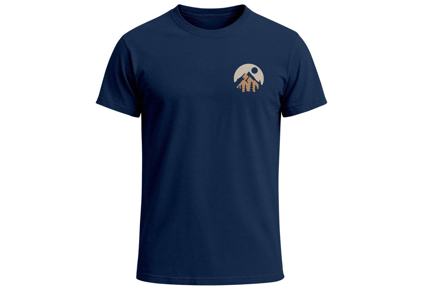 Neverless Print-Shirt Herren T-Shirt Logoprint Gebirge Naturmotiv Printshirt Outdoor mit Print von Neverless