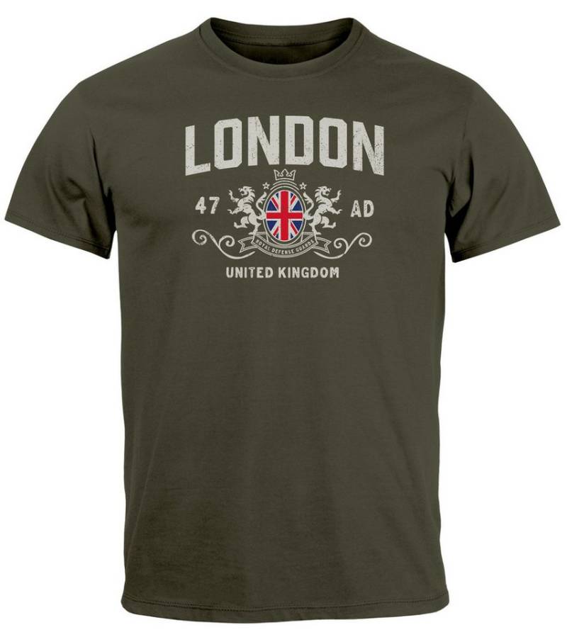 Neverless Print-Shirt Herren T-Shirt London United Kingdom Union Jack England Print Retro mit Print von Neverless
