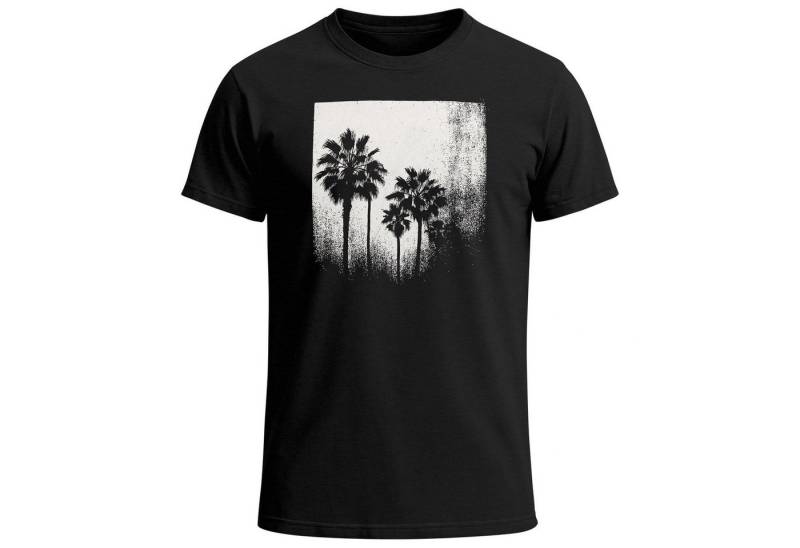 Neverless Print-Shirt Herren T-Shirt Palmen Fotoprint Vintage Style Frontprint Beach Sommer mit Print von Neverless