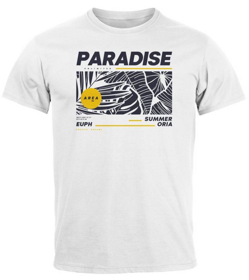Neverless Print-Shirt Herren T-Shirt Paradise Unlimited Sommer Motiv Aufdruck Techwear mit Print von Neverless