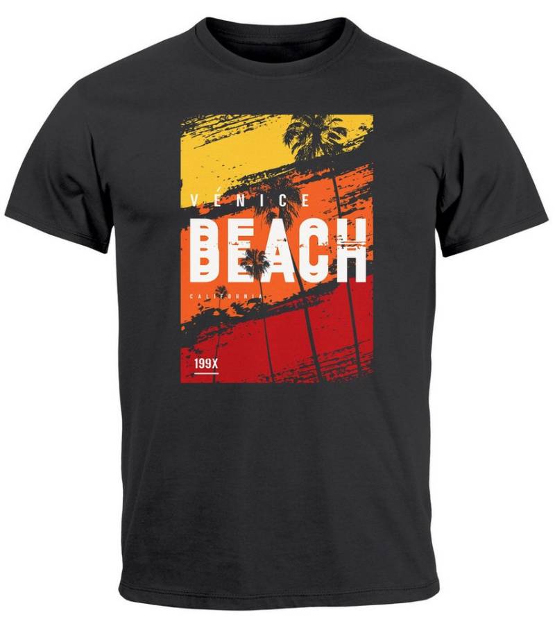 Neverless Print-Shirt Herren T-Shirt Sommer Venice Beach Surfing Motiv Aufdruck Strand mit Print von Neverless