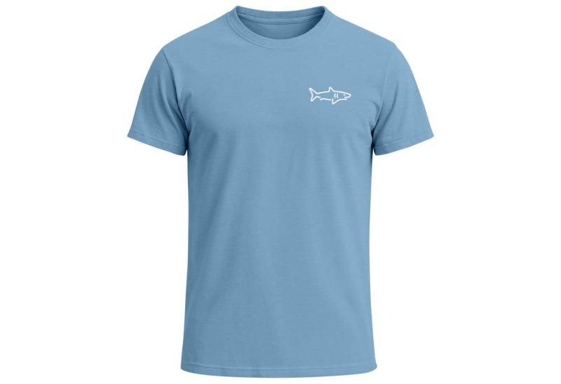 Neverless Print-Shirt Herren T-Shirt mit Hai Print - Kurzarm Shirt mit dezentem Shark Logo mit Print von Neverless