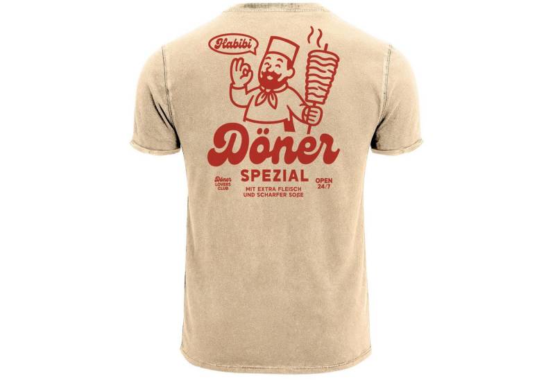 Neverless Print-Shirt Herren Vintage T-Shirt Backprint Döner Kebab Retro Design ComicStil mit Print von Neverless
