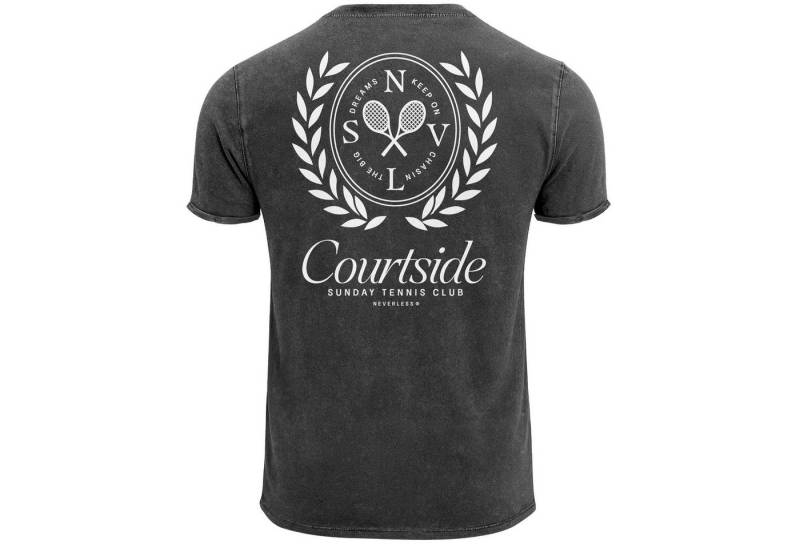 Neverless Print-Shirt Herren Vintage T-Shirt Backprint Tennis Club Aufdruck Grafikshirt mit Print von Neverless