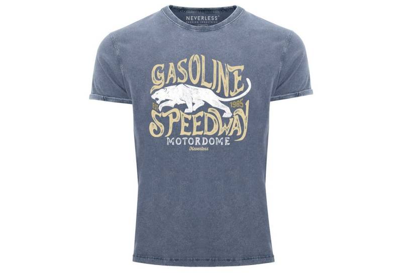 Neverless Print-Shirt Neverless® Herren T-Shirt Vintage Shirt Printshirt Gasoline Speedway mit Print von Neverless