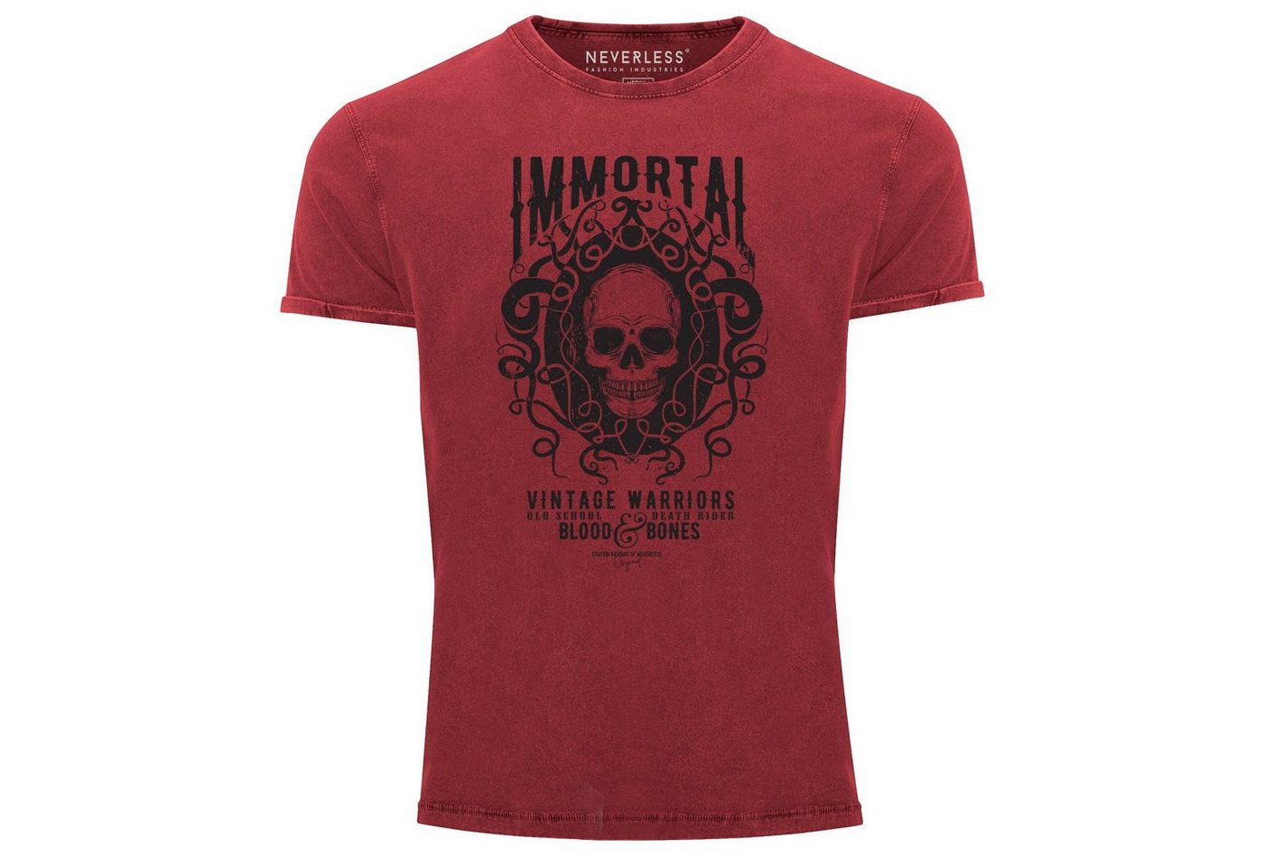 Neverless Print-Shirt Neverless® Herren T-Shirt Vintage Shirt Printshirt Immortal Skull mit Print von Neverless