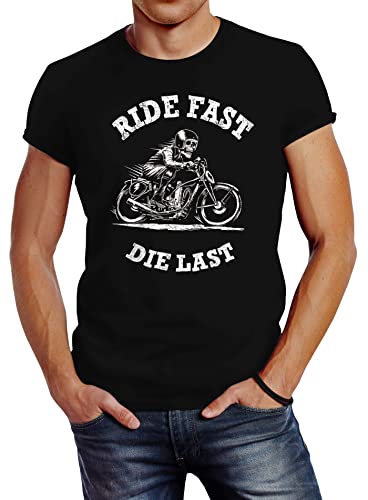 Neverless Retro Vintage Biker Herren T-Shirt Ride Fast Die Last Slim Fit schwarz 5XL Neverless Retro Vintage Biker Herren T-Shirt Ride Fast Die Last Slim Fit schwarz 5XL von Neverless