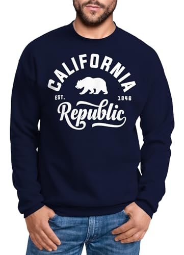Neverless Schöner California Republic Herren Pullover Sweatshirt Navy M von Neverless